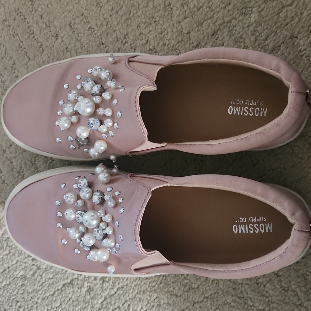 Mossimo Supply Co. Pink Embellished Slip-On Shoes